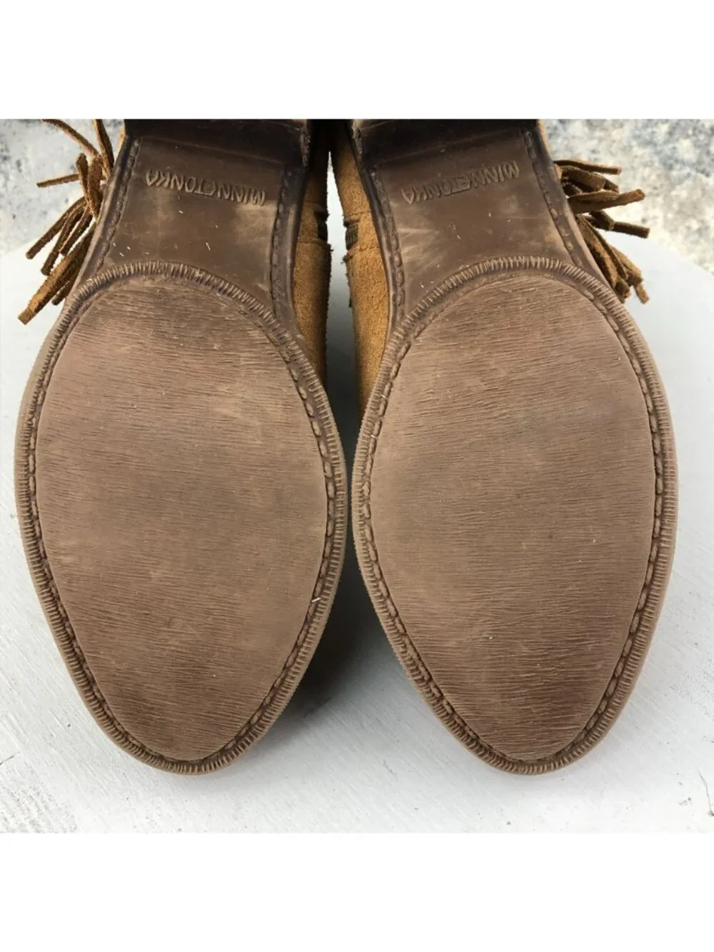Minnetonka Women's Size 9.5 Blake Brown Suede Fringe Side Zip Ankle Booties